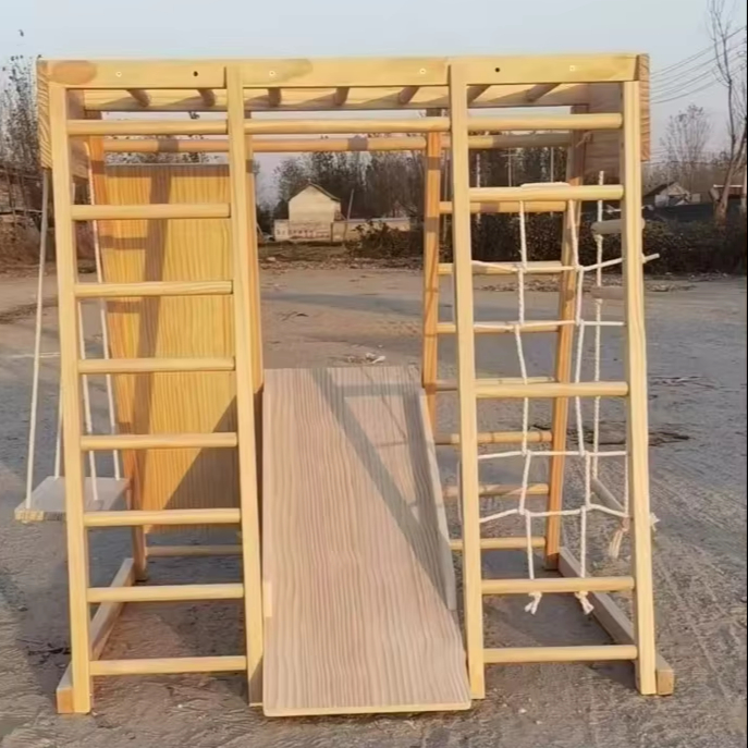 Kids Outdoor Climbing Frame - Triángulo de Escalada de Madera Montessori