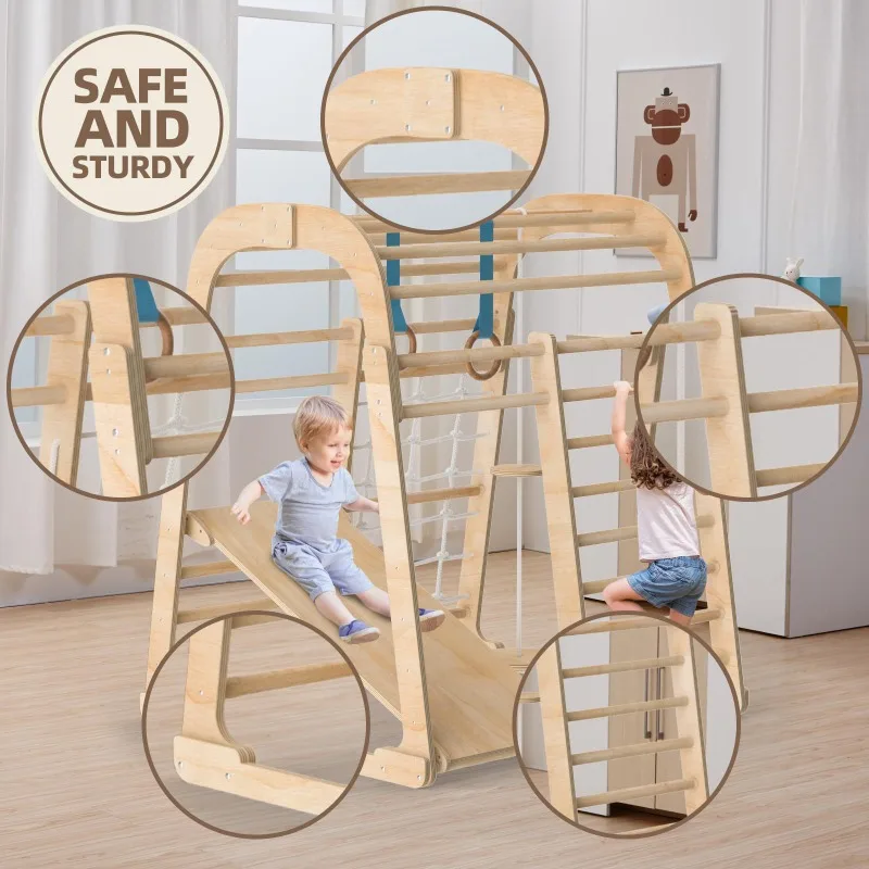 Tobogán infantil de madera mac - Kids Outdoor Climbing Frame reseña y precio